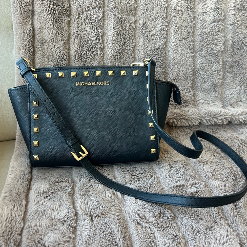 Michael Kors Selma Black Studded Cross Body
